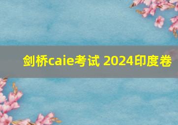 剑桥caie考试 2024印度卷